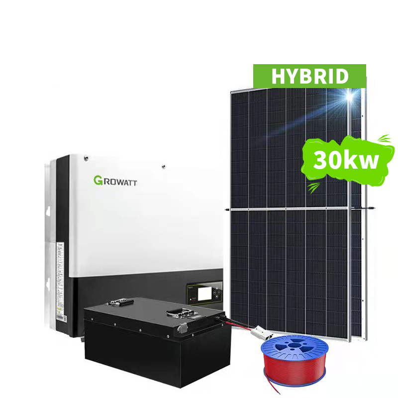 Conjunto completo de sistema de energía solar híbrido de 30 KW para uso comercial.-Koodsun