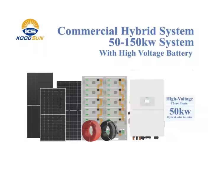 500kw Commercial Solar Energy System and Hybrid Solar Energy System with High Voltage Battery for Manufactory Price-Koodsun