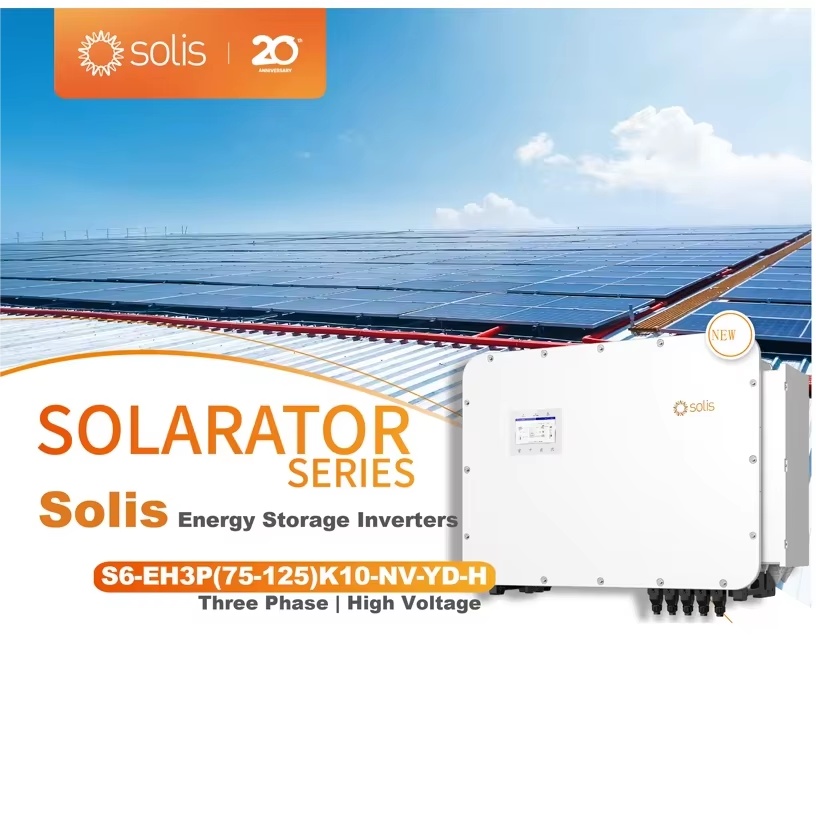 Solis 125kW S6-EH3P125K10-NV-YD-H Hybrid Solar Inverter Solis Smart MPPT 99% Tracking 1000V Lithium Battery Compatible-Koodsun